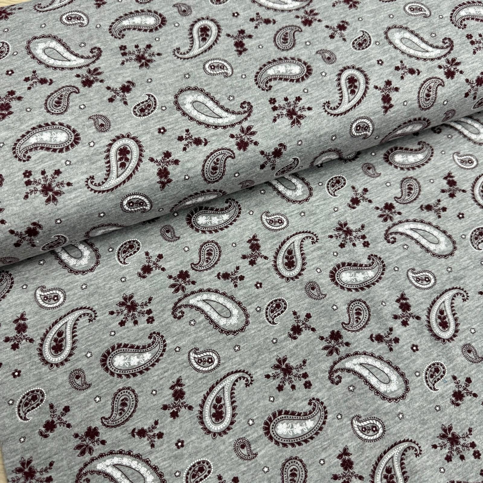 Jersey Paisley Bordeaux